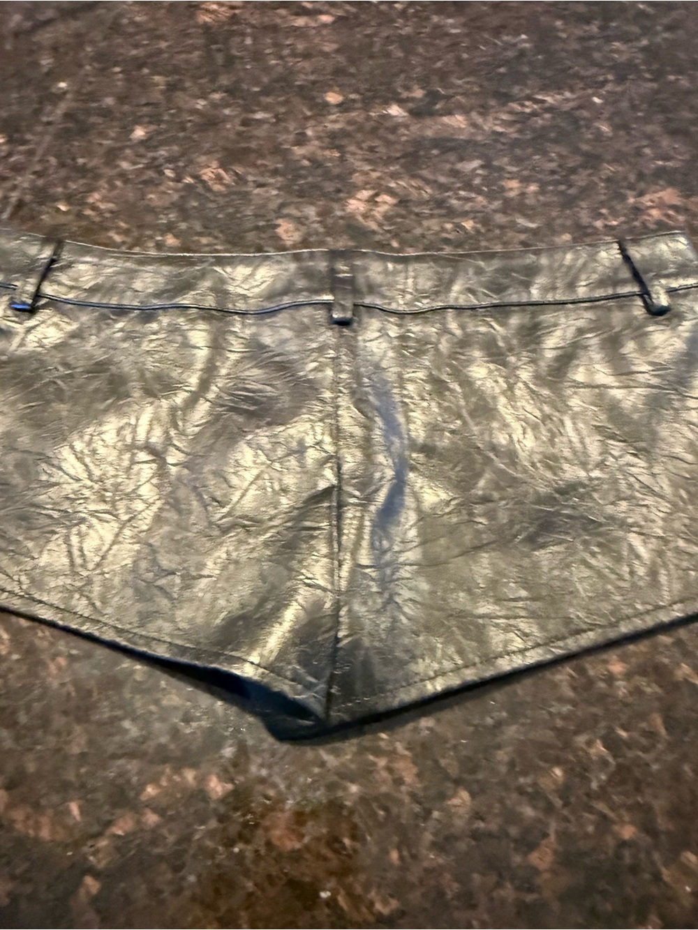 Faux Leather Women’s High-Waist Shorts in Black